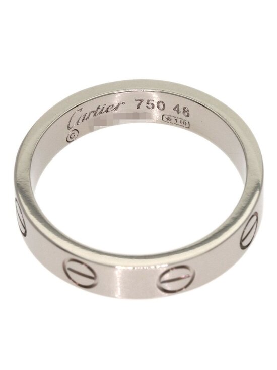Cartier 18K White Gold Diamond 4mm LOVE Wedding Paved Band  Cartier Love Ring 48 18k White Gold